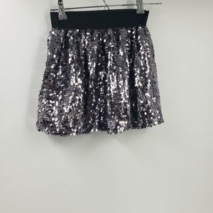 1989 PLACE Silver Sparkle Mini Skirt WOMENS (M)